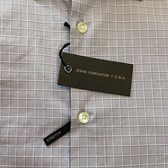 John Varvatos USA Men’s Purple Checkered Slim Fit Button Up Shirt Size XL NWT - Picture 4 of 8